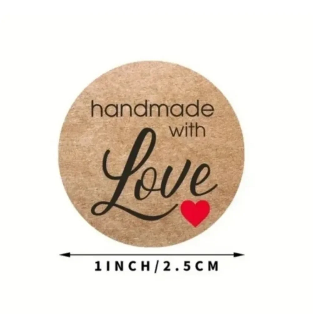 500 Pieces Handmade With Love Sticker
